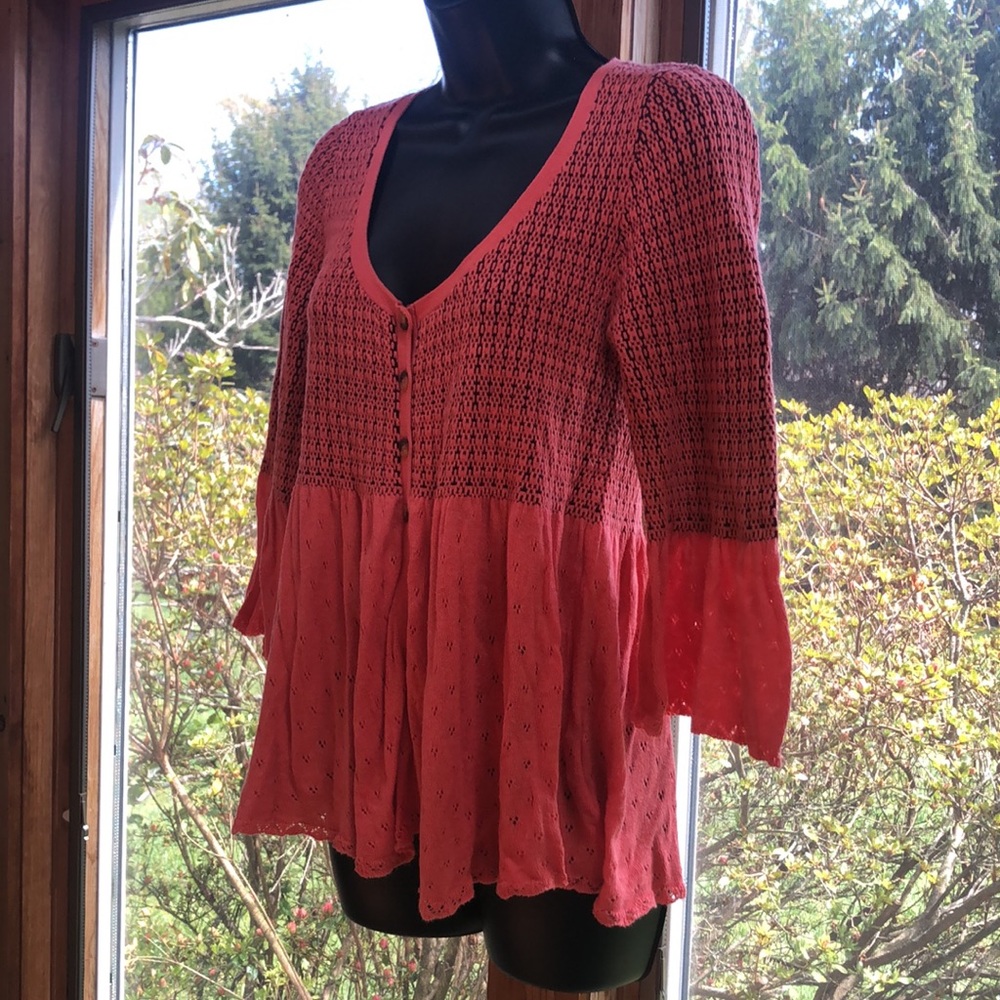 Free People Coral Button-Up Cardigan - Picture 2 of 8